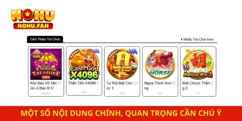 Một số nội dung chính, quan trọng cần chú ý