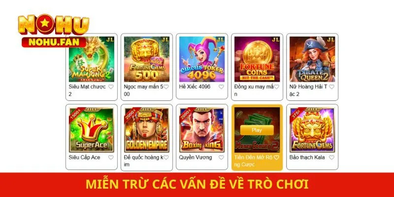 Miễn trừ các vấn đề về trò chơi